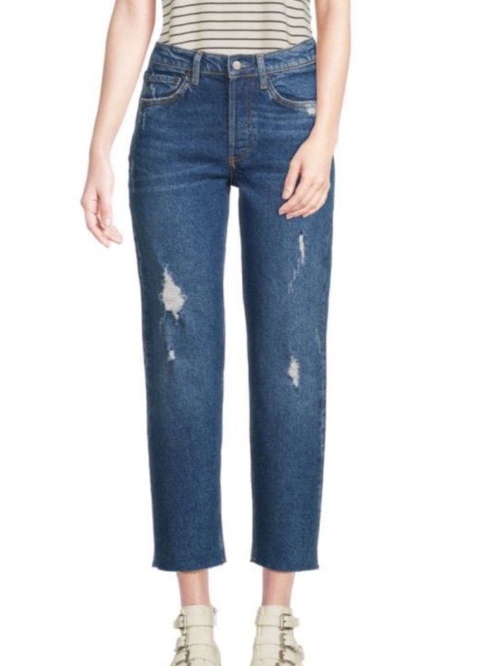 Boyish The Tommy Stretch High Rise Straight Leg Jeans Runaway Wash Size 25